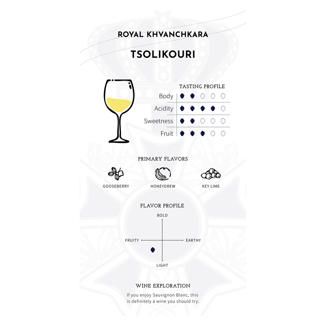 Royal Khvanchkara - Tsolikouri 2021 - Dry White Wine
