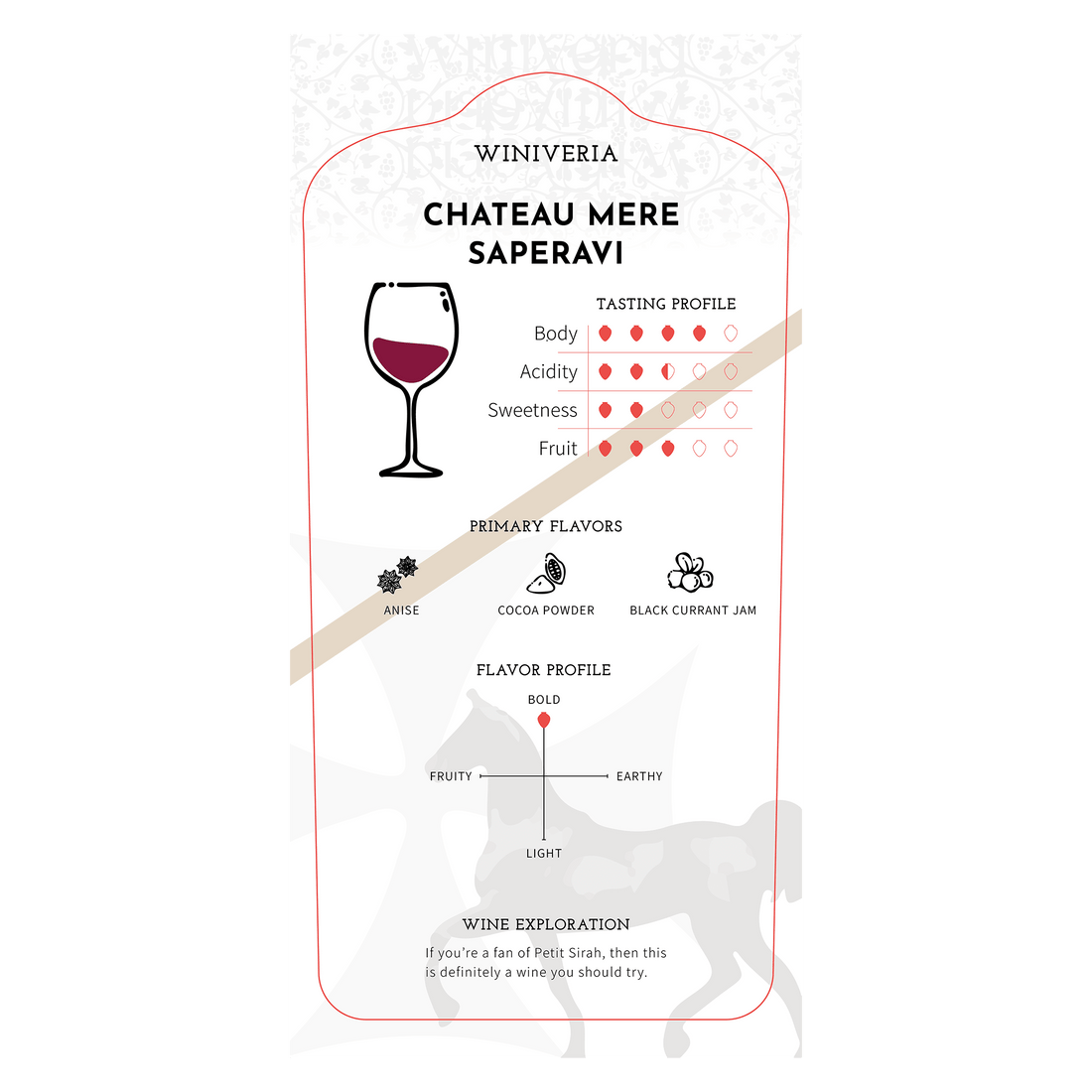 Chateau Mere Saperavi Qvevri 2021 - Ghvinos Wines