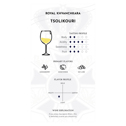 Royal Khvanchkara - Tsolikouri 2021 - Dry White Wine - Ghvinos Wines