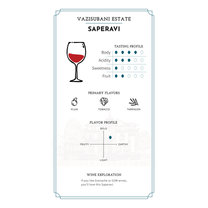 Vazisubani Estate Saperavi Dry Red 2021 - Ghvinos Wines